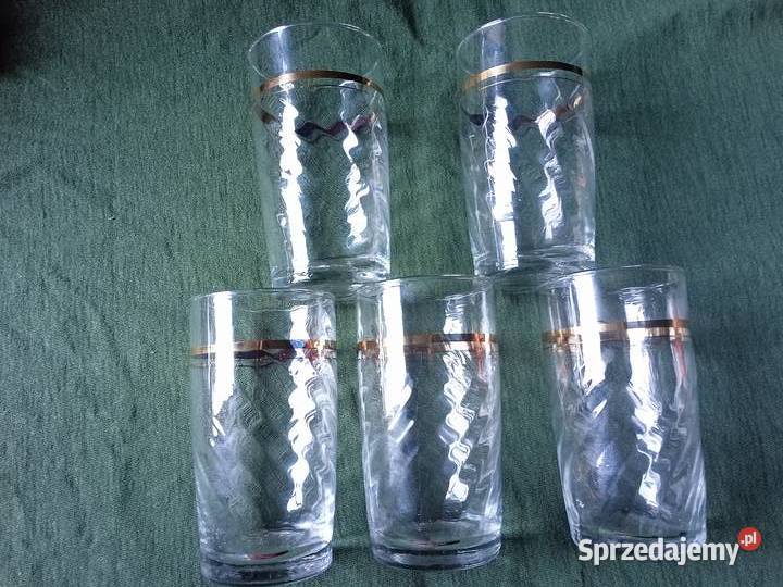Komplet 5 szklaneczek literatek PRL Koźminek
