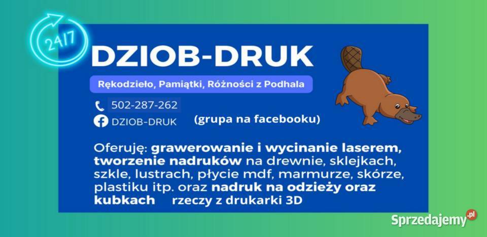 wykonam grawer druki 3d nadruki akcesoria małopolskie Nowy Targ