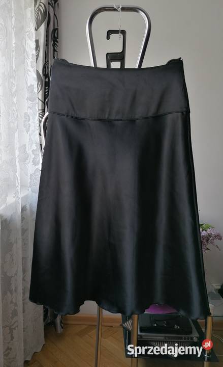 ROZKLOSZOWANA DŁUGA CZARNA SPÓDNICA Z WYSOKIM łódzkie Łódź