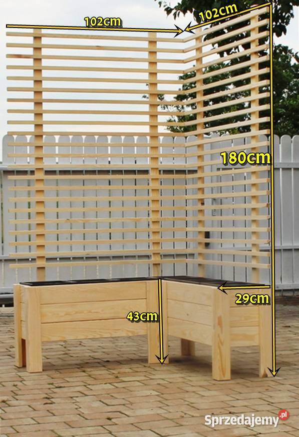 donica drewniana narożna pergola Architektura ogrodowa