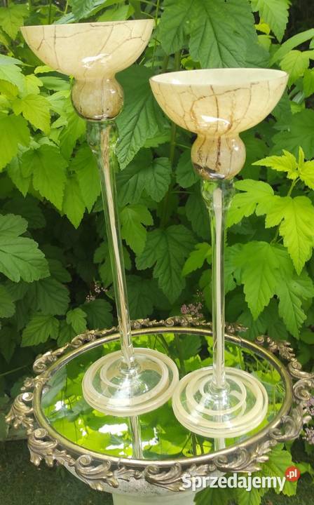 Świecznik z Huty Szkła Józefina Krosno Pabianice