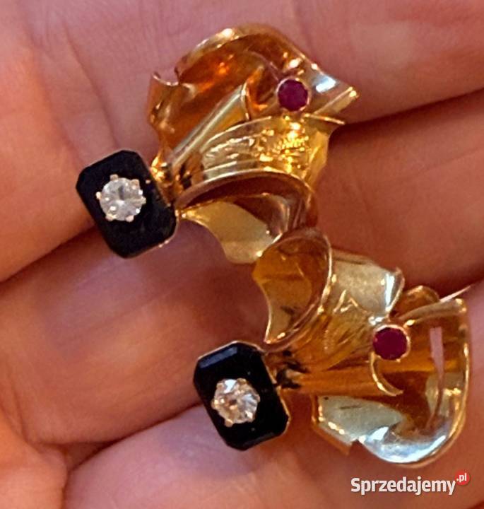 Portugalia Wyjątkowe stare kolczyki ze złota złoto Warszawa