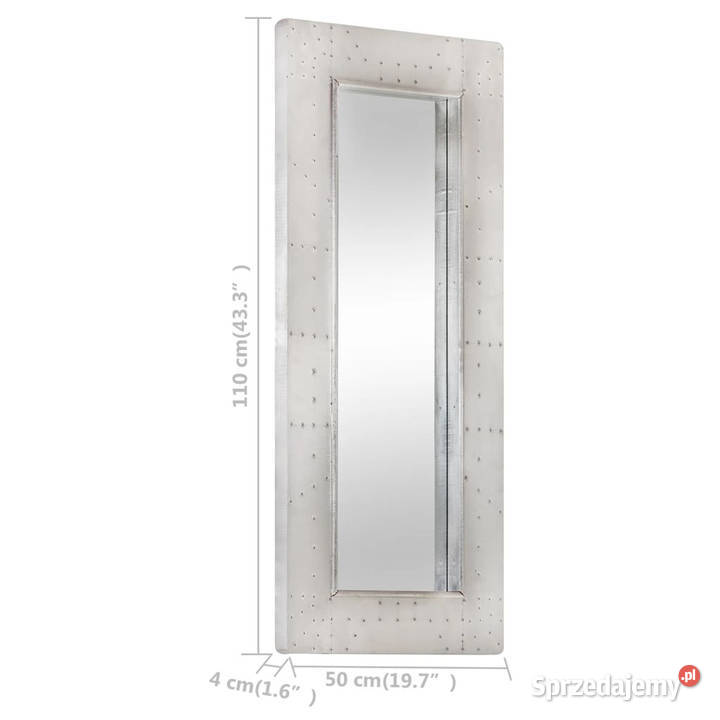Lustro ścienne w stylu Aviator 110x50 metalowe Warszawa