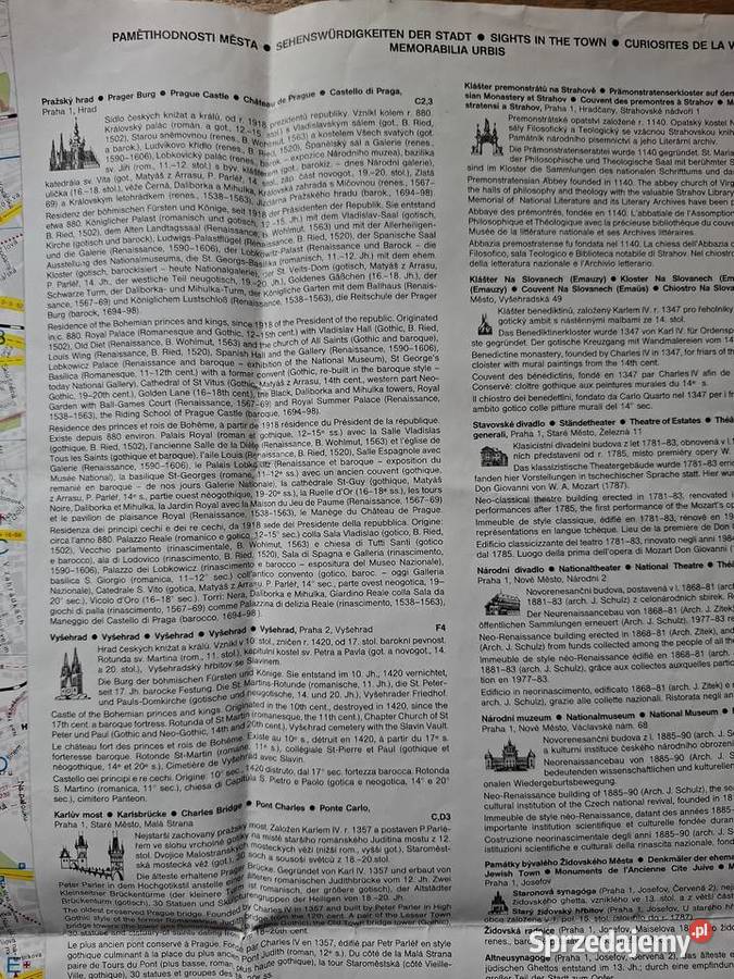 Plan miasta Praga Praha inf turystyczne 7 małopolskie Kraków sprzedam