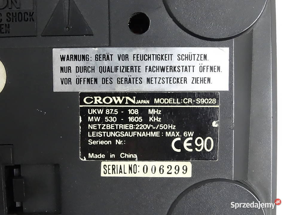 Klasyczny Radiobudzik CROWN Japan Sprawny Retro Biłgoraj
