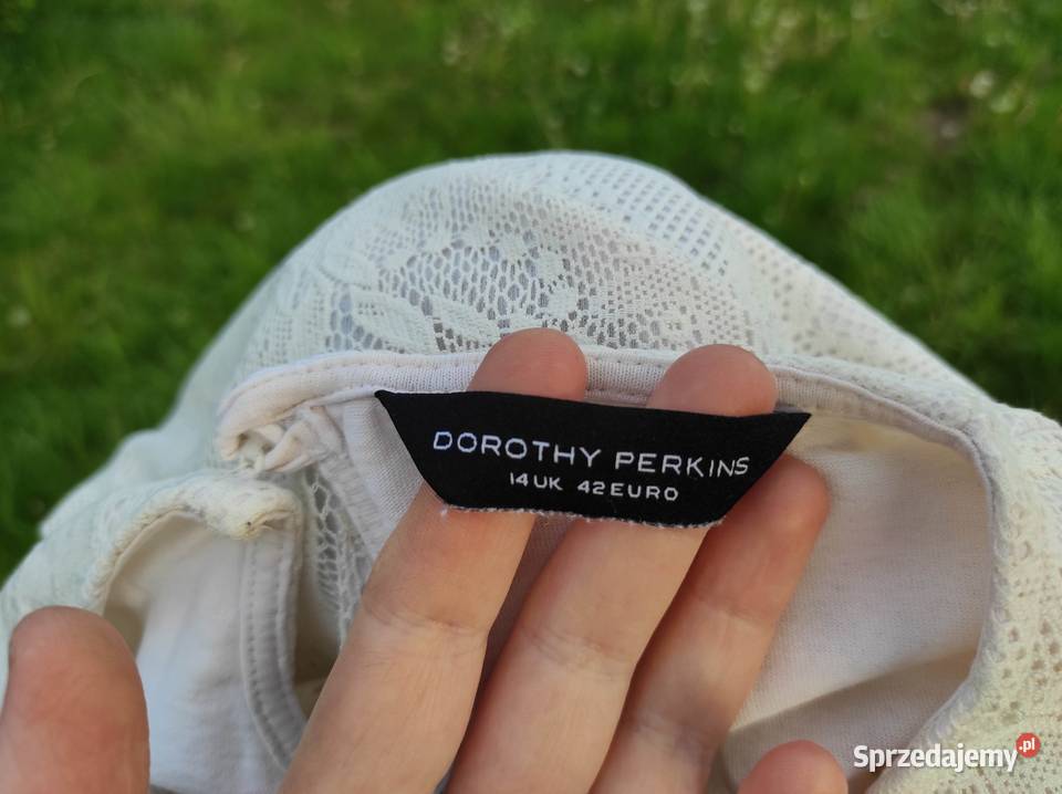 Koronkowa bluzka TUNIKA ecru Dorothy Perkins 42