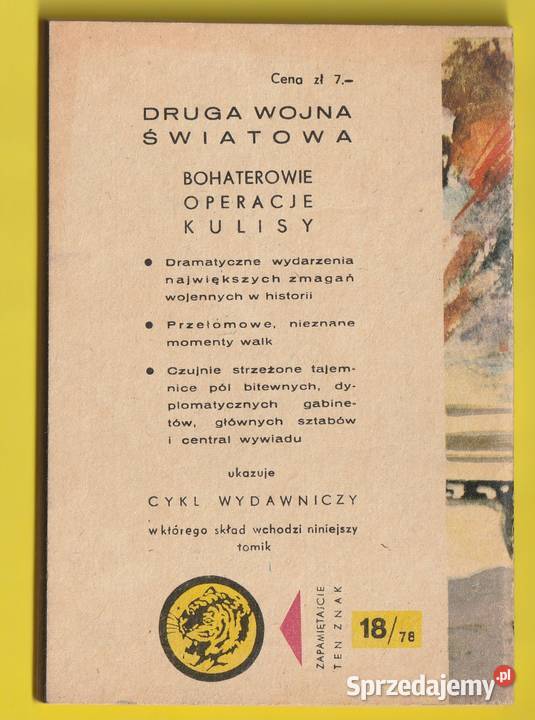 ŻÓŁTY TYGRYS PANCERNIACY Z DRUGIEJ 1978 Łódź