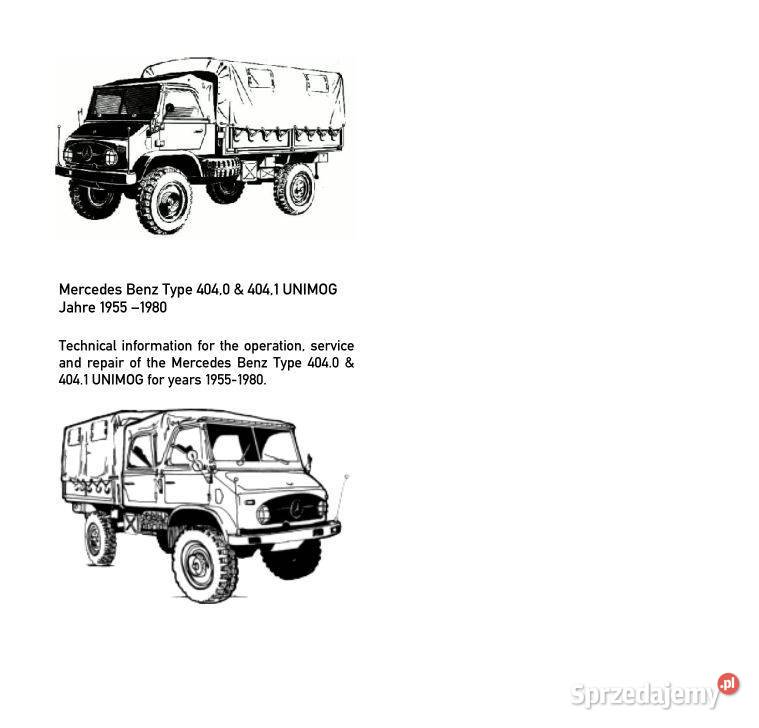 Mercedes Unimog 404 instrukcja naprawy katalog świętokrzyskie Kielce