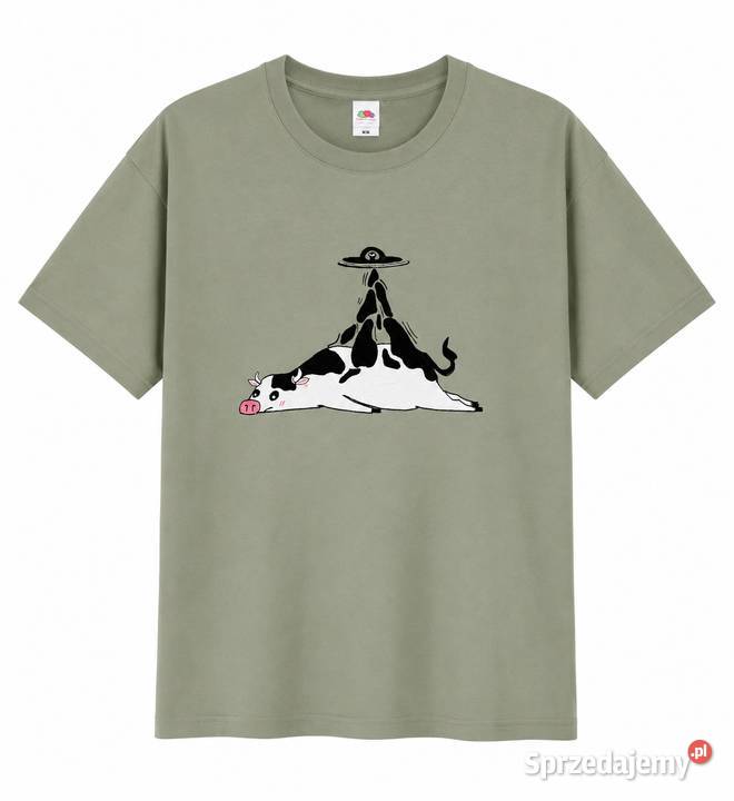 Koszulka bawełniana z zabawnym haftem UFO Logo Ligota