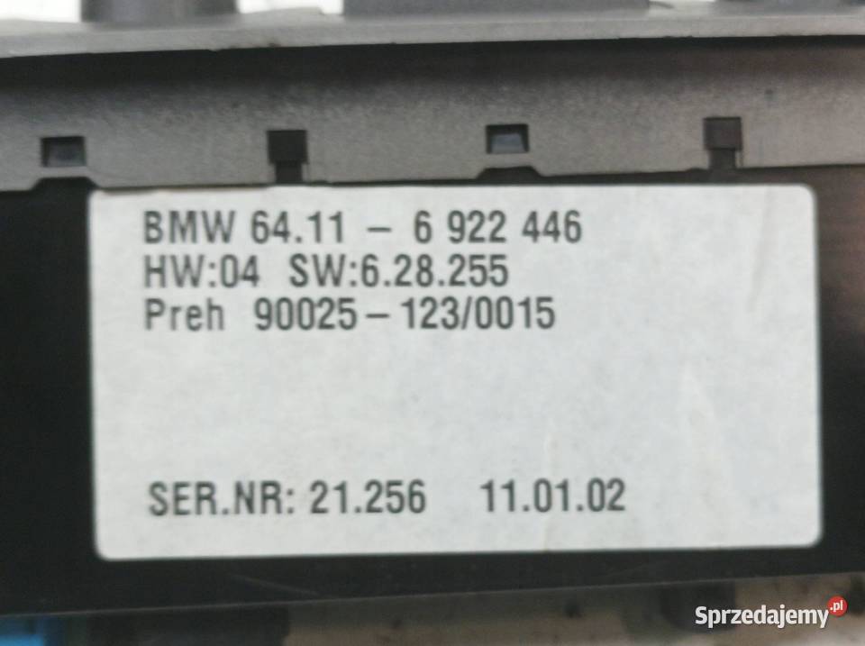 PANEL NAWIEWU 6922446 Bmw Seria 7 IV 20012008 Rok produkcji 2002