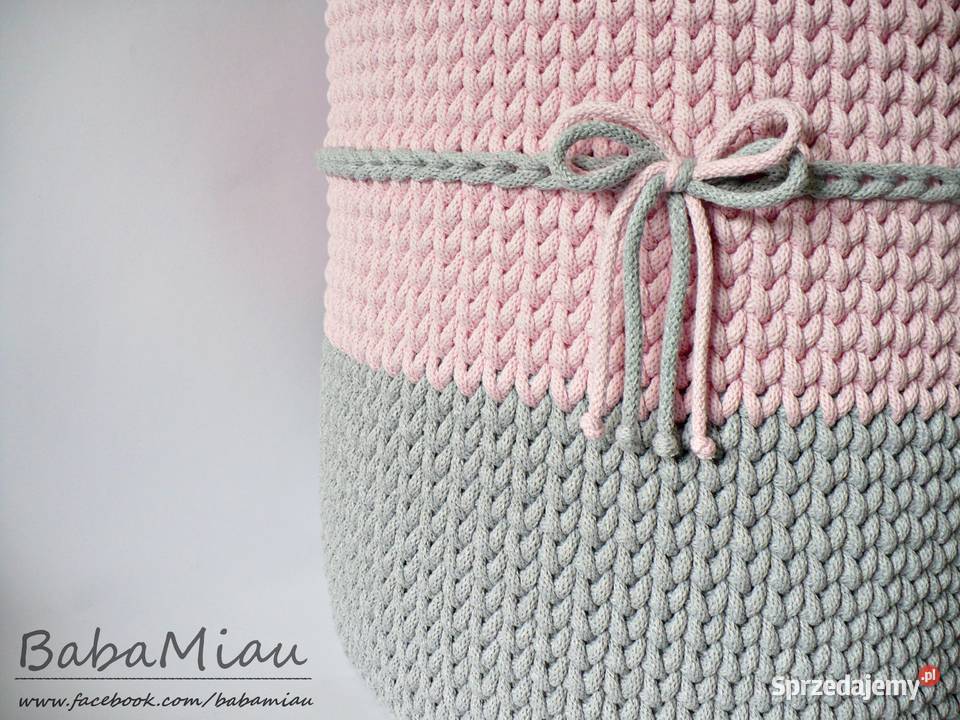 Kosz duży bawełniany handmade kolory Pozostałe