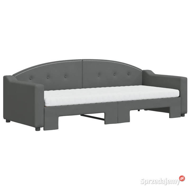 Sofa rozsuwana z materacami ciemnoszara tkanina mazowieckie Warszawa sprzedam