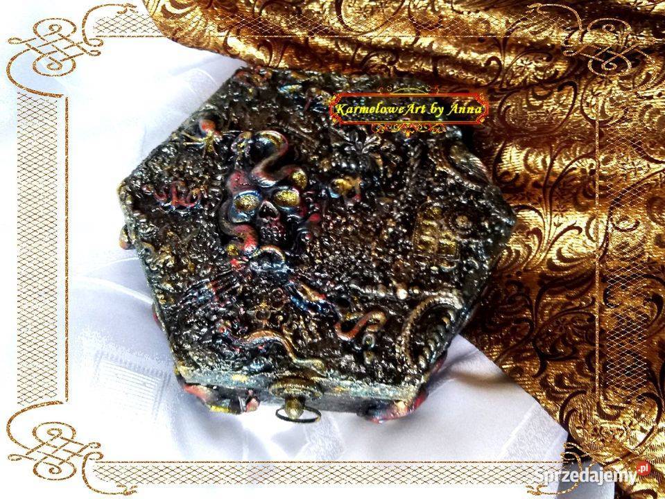 Szkatułka mixmedia rękodzieło prezent dekoracja Warszawa