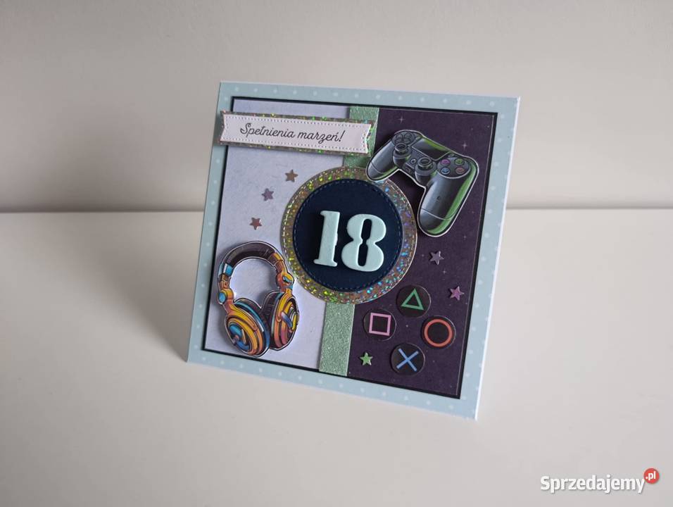 Kartka ręcznie robiona na 18te urodziny łódzkie