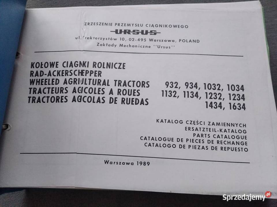 Katalog do Ursus 932 934 1032 1034 1132 Lublin