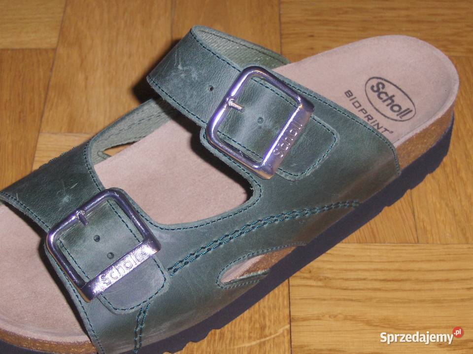 Scholl Klapki damskie Skóra Zielone 41 NOWE sprzedam