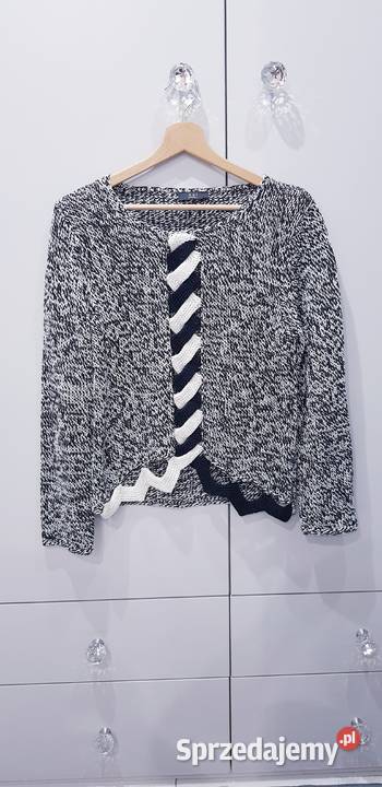 Dzianinowy damski sweter z warkoczem czarny Dąbrowa Górnicza sprzedam