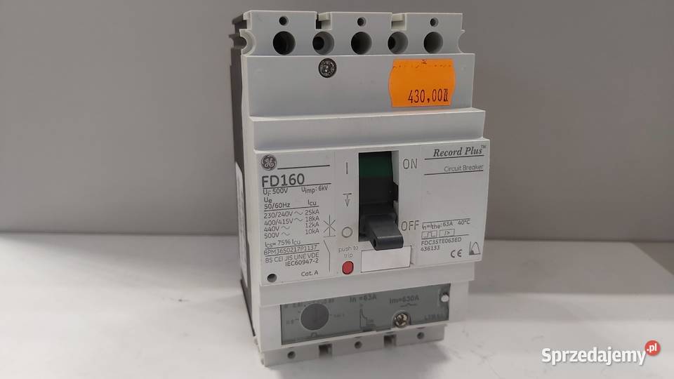 Wyłącznik instalacyjny mocy GE FD160 160A 3p Wyszków