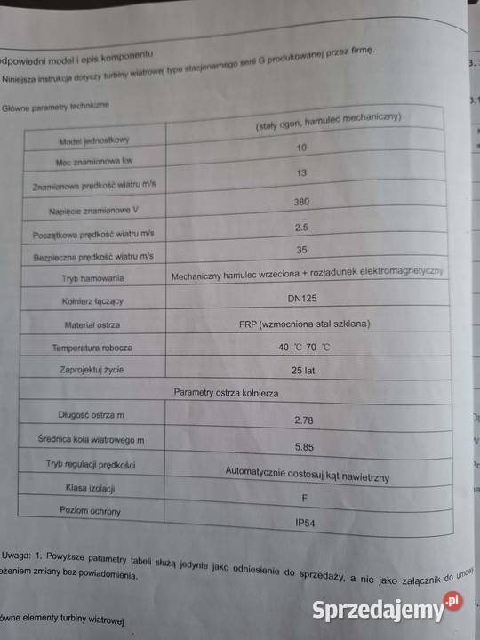 Elektrownia wiatrowa 10kW Zaklików
