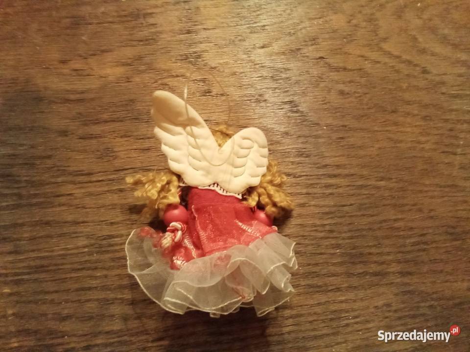 Aniołek na choinkę z drewnianą główką