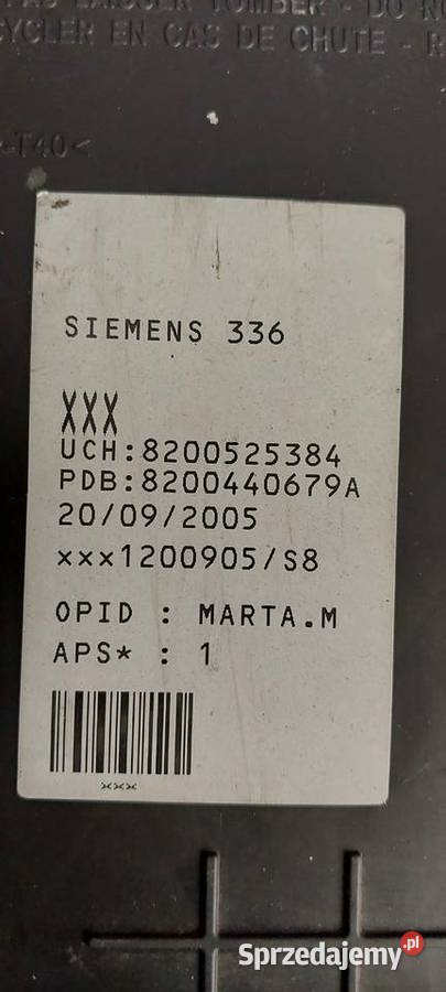 Moduł sterownik UCH 8200525384 Renault Megane zachodniopomorskie Szczecin sprzedam