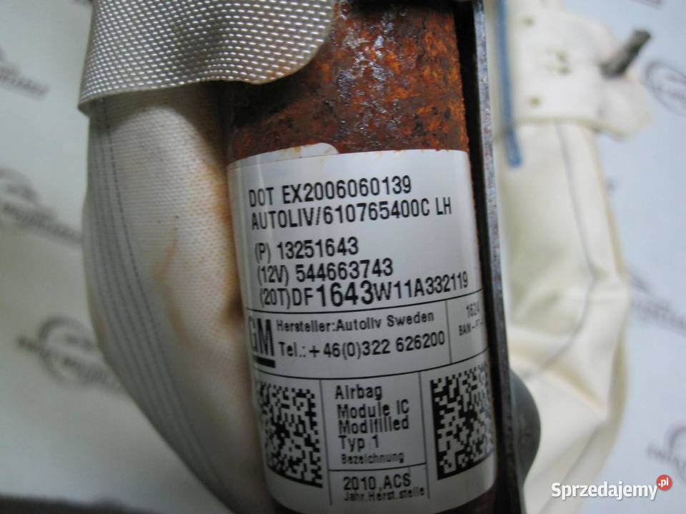 CHEVROLET ORLANDO I 11r AIRBAG kurtyna lewa osobowe