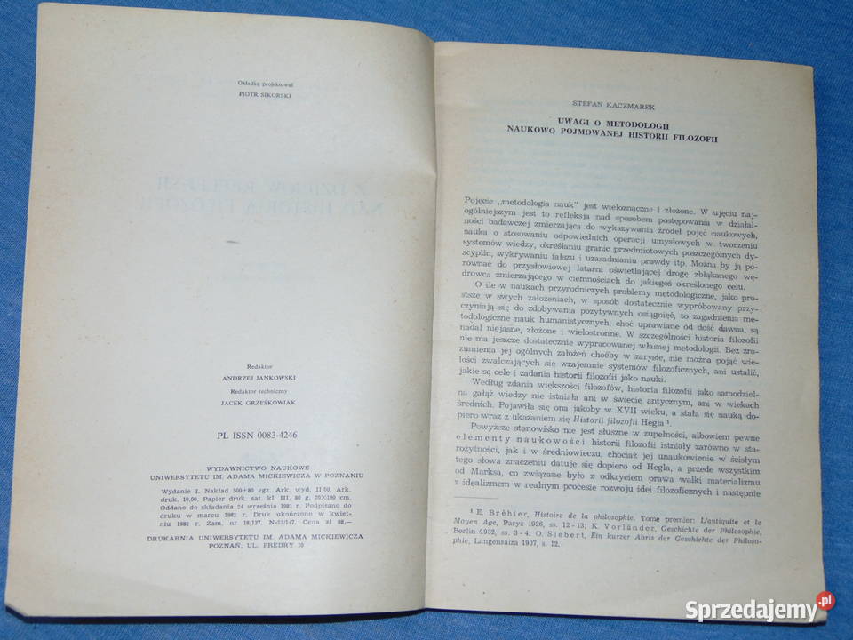 Z dziejów refleksji historią filozofii Stefan Rok wydania 1982