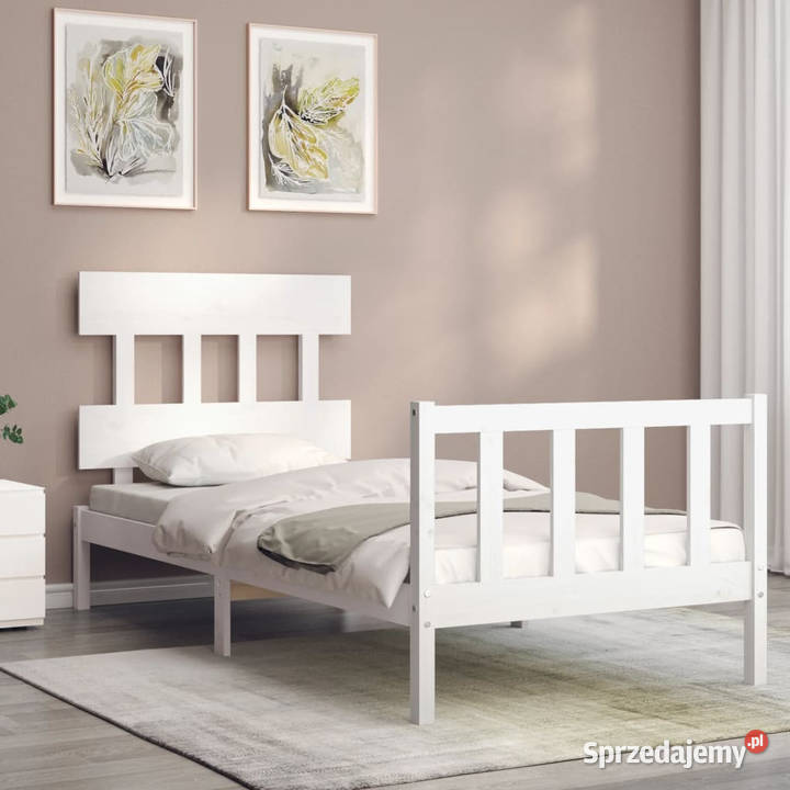 Rama łóżka bez materaca biała lite drewno 81cm Warszawa sprzedam