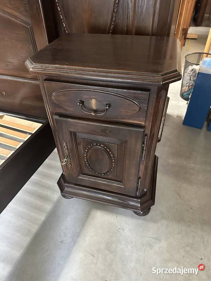 Elegancka dębowa sypialnia łóżko 160 szafki
