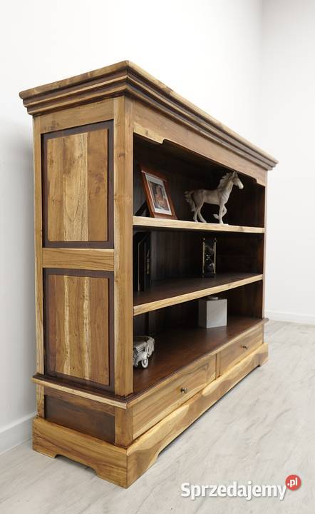 Stylowy regał z litego drewna w stylu Jerka