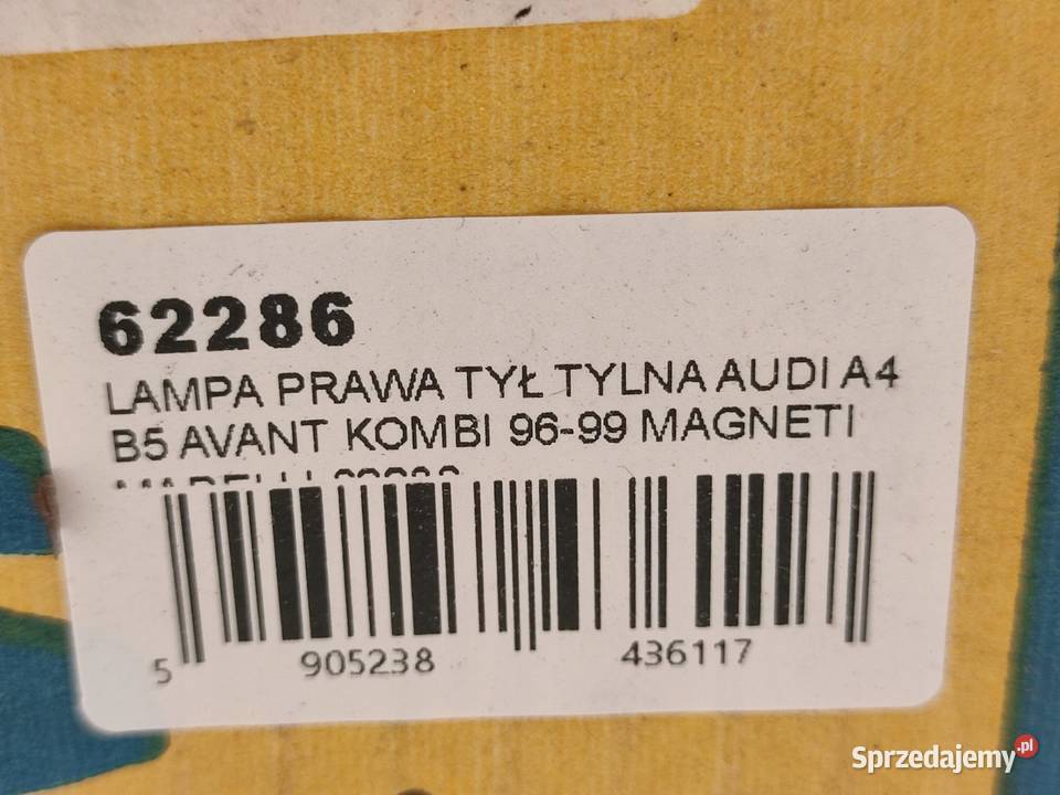 LAMPA PRAWY TYŁ AUDI A4 B5 AVANT KOMBI 9401 osobowe
