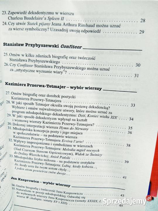 Młoda Polska pytania i odpowiedzi outlet używane Warszawa sprzedam