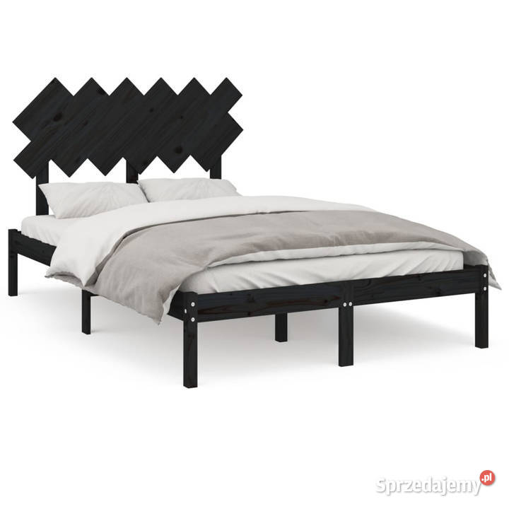 Rama łóżka czarna lite drewno 135x190 WM3104847 195cm mazowieckie Warszawa