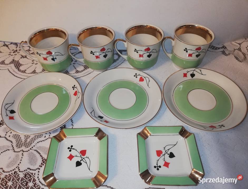 Zestaw Brydżowy Ćmielów - stara porcelana PRL