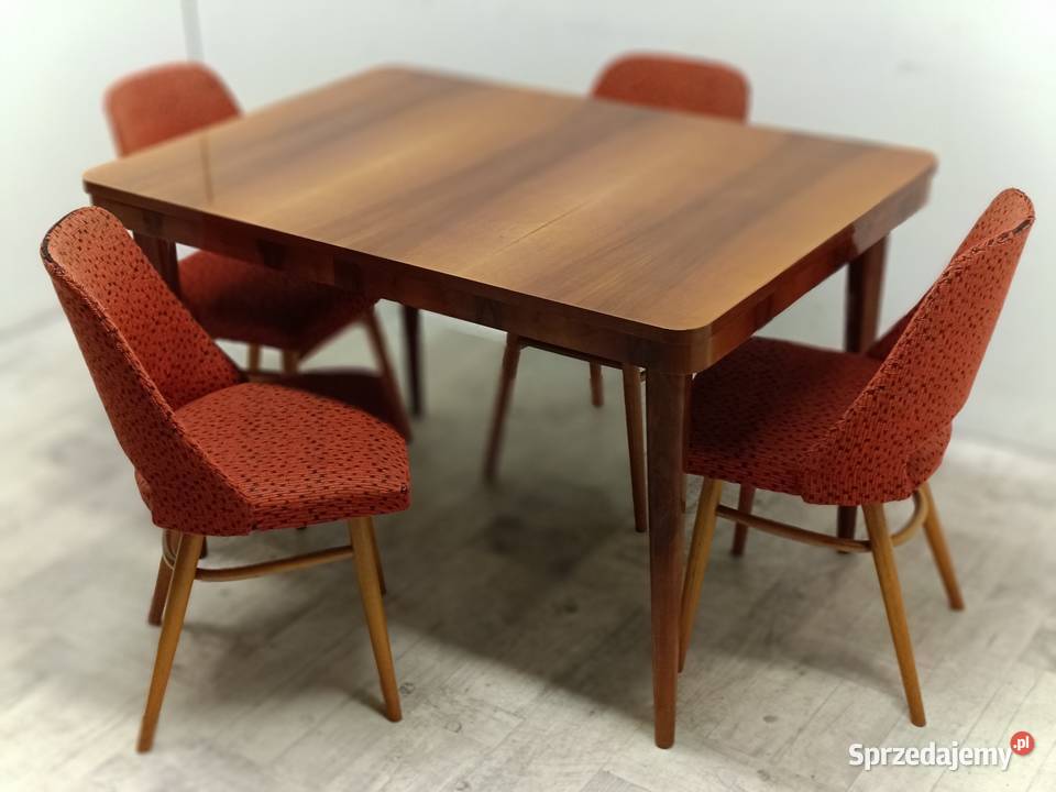 stół Halabala orzech design lata 6070 vintage Radomsko