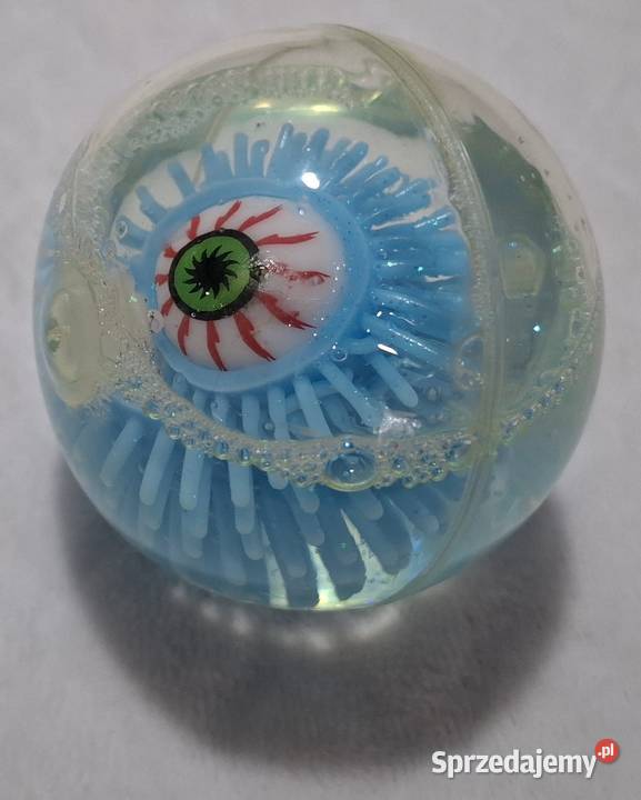 Gumowa kulka z okiem brokatem niebieska 6 Czeladź