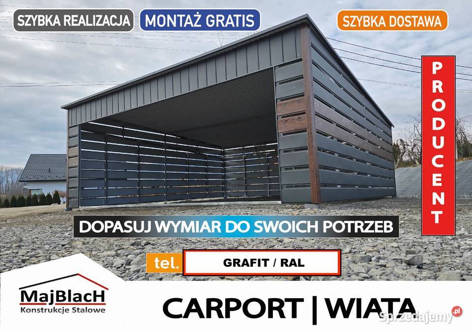 Garaż BlaszanyCARPORT ALTANA PROFILWiata Ostrzeszów