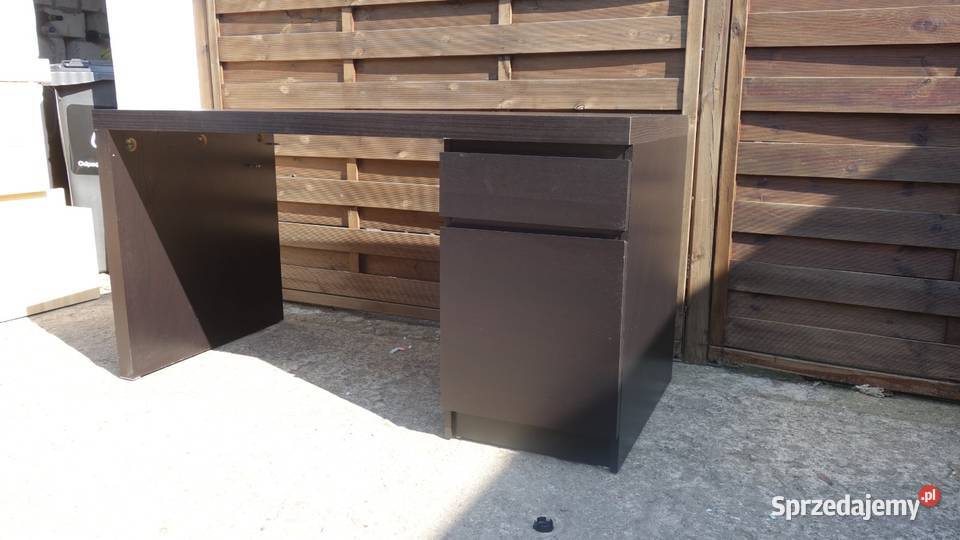 Biurko IKEA Malm czarnobrąz WYPRZEDAŻ Biurka