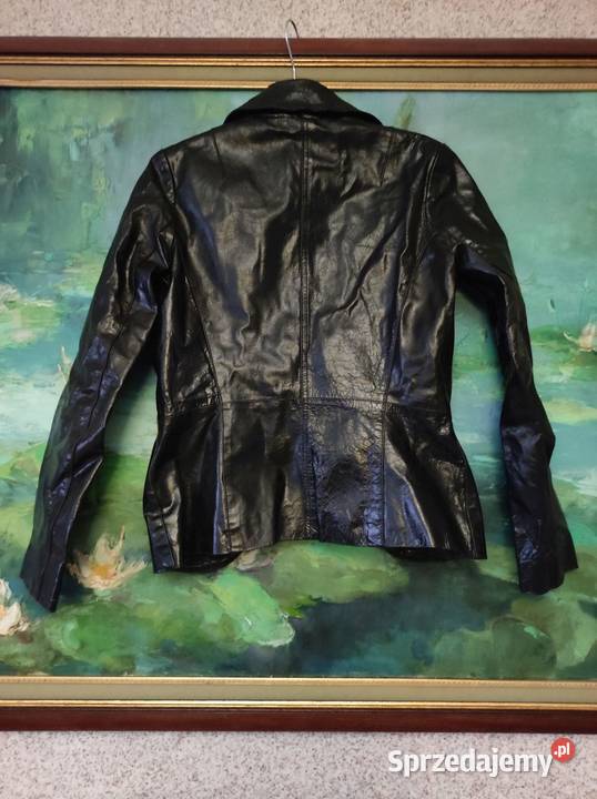 czarna skórzana skórkowa kurtka marynarka żakiet Kielce