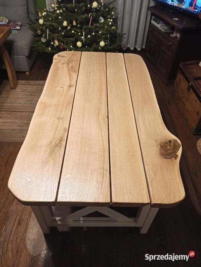 Stolik kawowy z dębowym blatem śląskie Woźniki