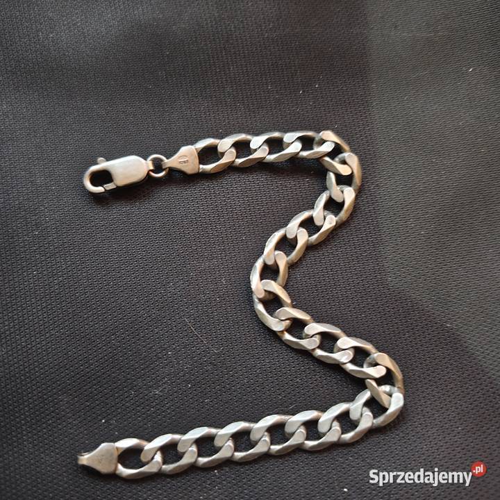 Bransoletka męska pancerka 20 8 mm 925 srebro Lubin