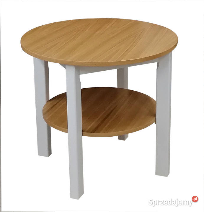 STÓŁ BIAŁY OKRĄGŁY NA KÓŁKACH PÓŁKA 80 STOLIK Tołkiny