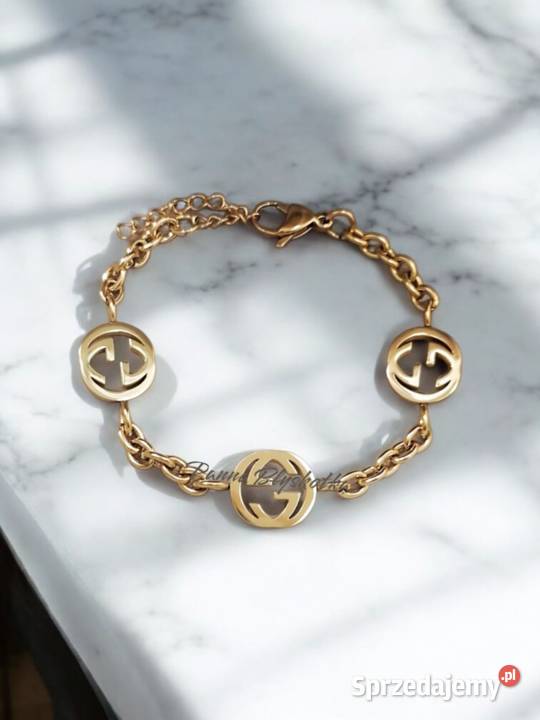 Bransoletka GUCCI z logo modna elegancka Kraków