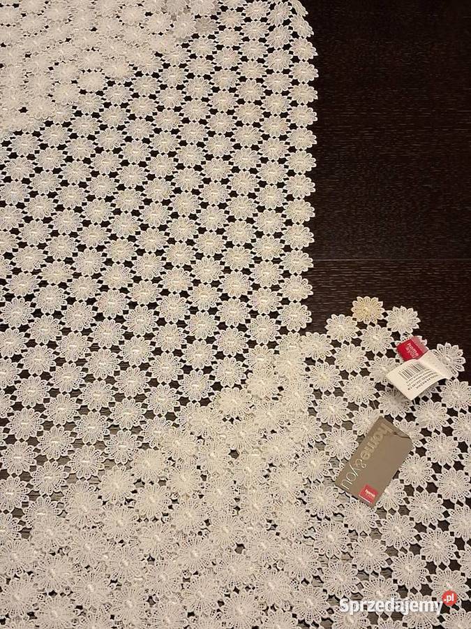 Bieżnik obrus serweta koronkowa Home You biały śląskie Chorzów