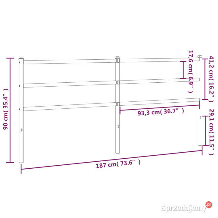 Metalowe wezgłowie białe 180 WM355450 Warszawa