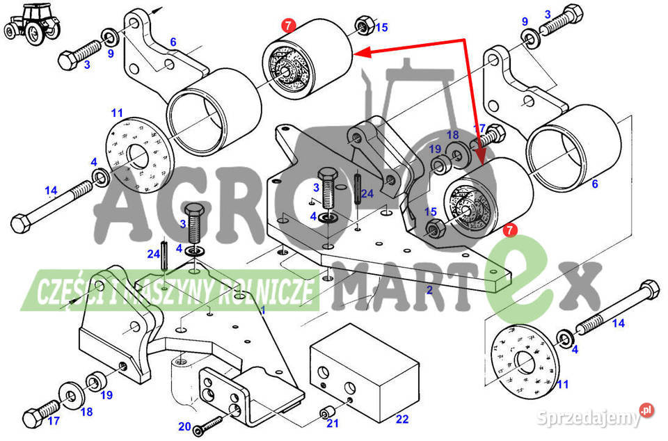 H916500200161 H816500200160 PODUSZKA KABINY AGCO Wichrów