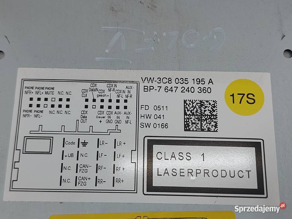 VW GOLF V radio CD 3C8035195A Części samochodowe Kielce