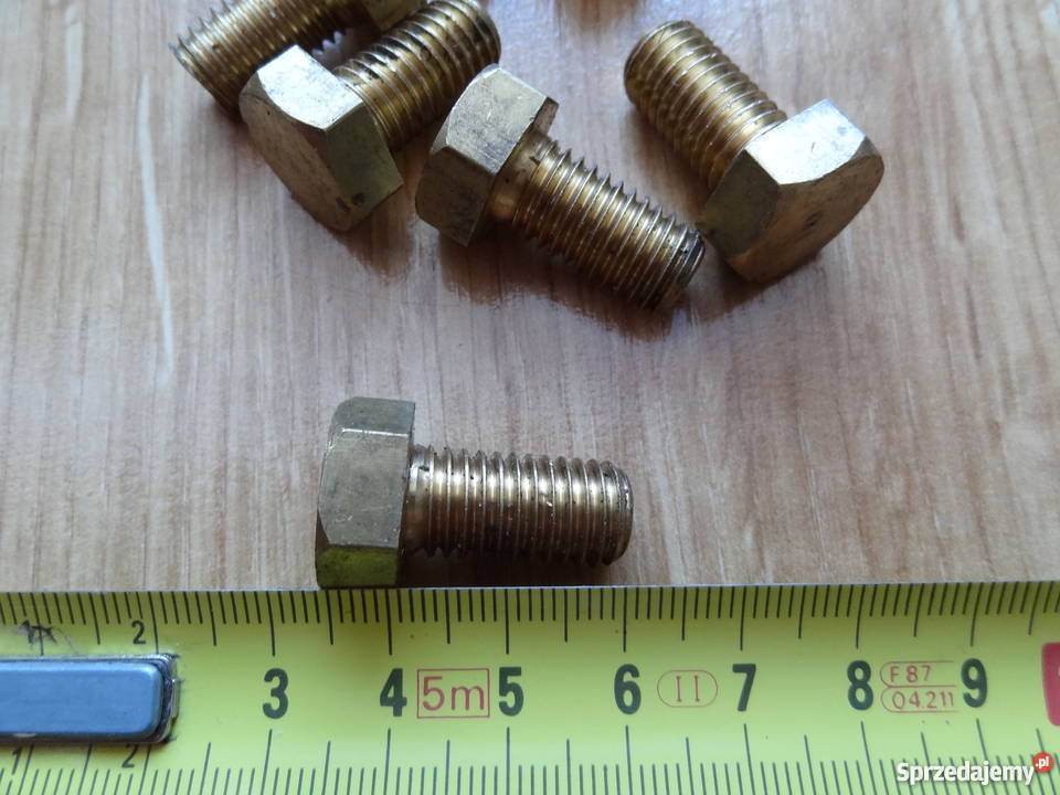 Śruby mosiężne M10x20 mm 1 kpl 10 nierdzewne Szczecin