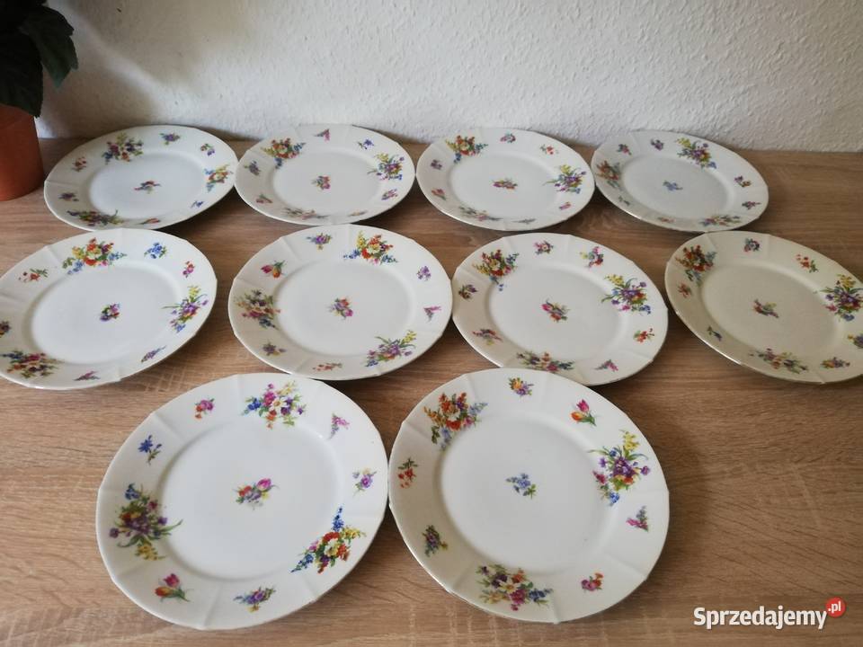 Talerze deserowe stara porcelana Gorlice