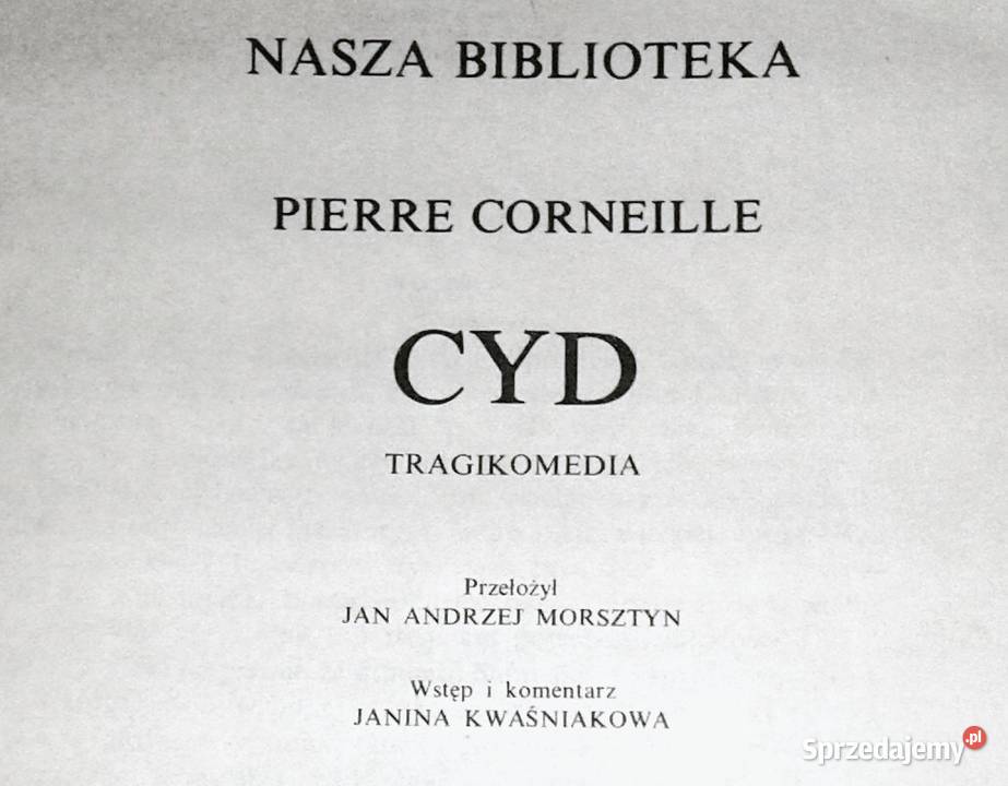 Cyd Pierre Corneille Rok wydania 1988 Pozostałe